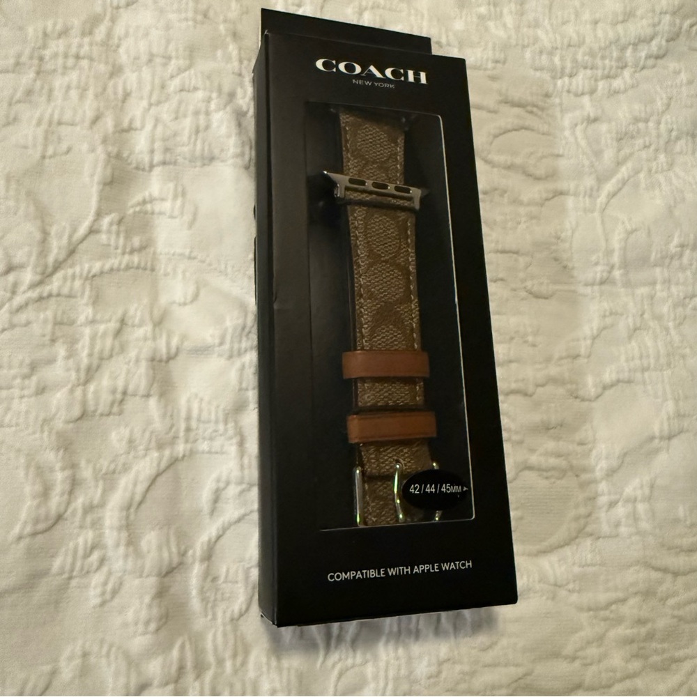 COACH ,NY Brown and Tan Watch Band for Apple Watch - Picture 5 of 5